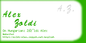 alex zoldi business card